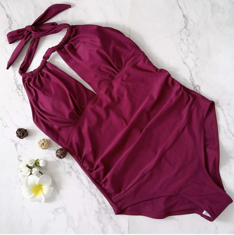 Maternity Swimsuit with Ruching Sz Large